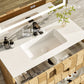 Eviva Mosaic 33" Wall Mounted Oak Bathroom Vanity with White Integrated Solid Surface Countertop