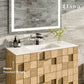 Eviva Mosaic 33" Wall Mounted Oak Bathroom Vanity with White Integrated Solid Surface Countertop