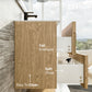 Eviva Mosaic 33" Wall Mounted Oak Bathroom Vanity with White Integrated Solid Surface Countertop