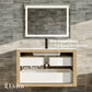 Eviva Mosaic 33" Wall Mounted Oak Bathroom Vanity with White Integrated Solid Surface Countertop