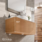 Eviva Leah 32" Medium Oak Wall Mount Solid Ash Wood Bathroom Vanity