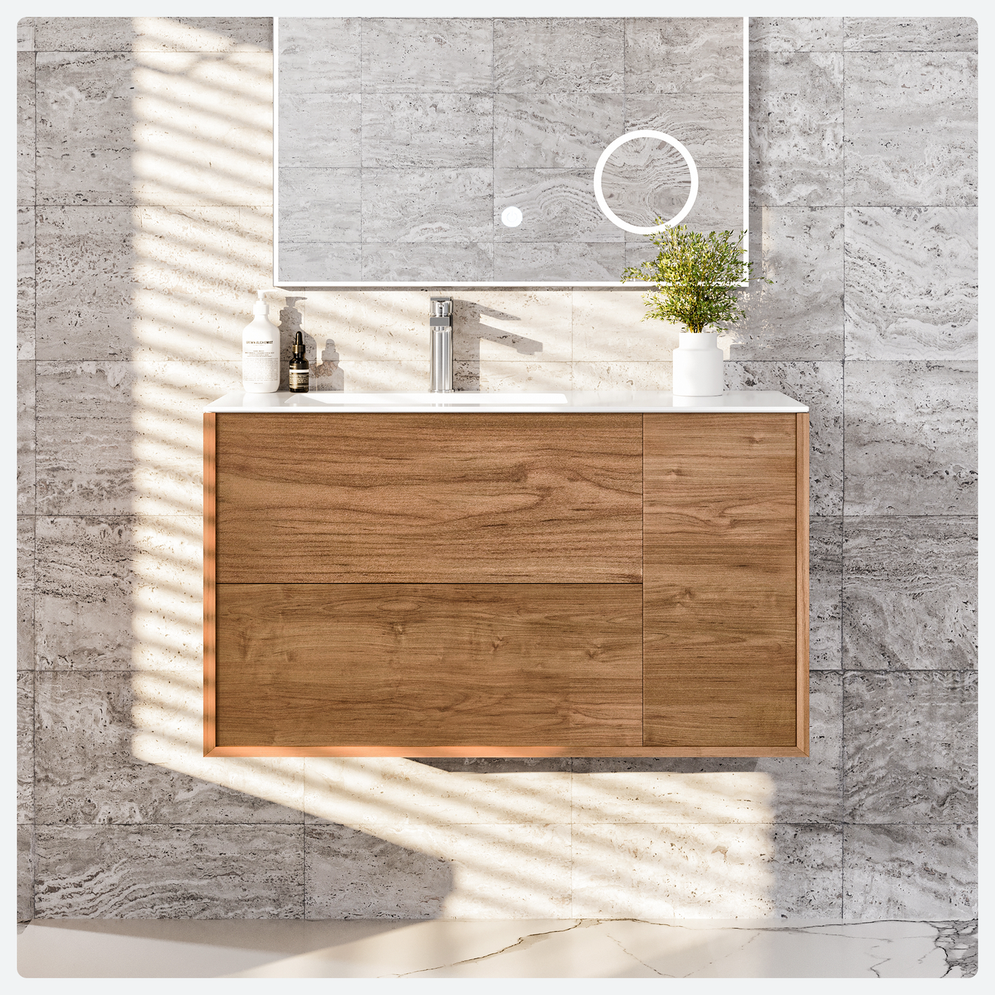 Eviva Prancer 36" Oak Wall Mount Bathroom Vanity