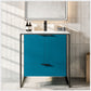 Moma 24"W x 18"D Blue Wall Mount Bathroom Vanity with Solid Surface Countertop and Integrated Sink