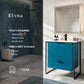 Moma 24"W x 18"D Blue Wall Mount Bathroom Vanity with Solid Surface Countertop and Integrated Sink