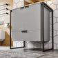 Moma 32"W x 18"D Gray Wall Mount Bathroom Vanity with White Solid Surface Countertop and Integrated Sink