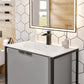 Moma 32"W x 18"D Gray Wall Mount Bathroom Vanity with White Solid Surface Countertop and Integrated Sink