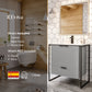 Moma 24"W x 18"D Gray Wall Mount Bathroom Vanity with White Solid Surface Countertop and Integrated Sink