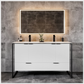 Eviva Moma 48" White Double Sink Bathroom Vanity with Black Metallic Legs