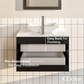 Totti Wave 24" Espresso Modern Bathroom Vanity w/ Super White Man-Made Stone Top & Sink