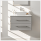 Totti Wave 24" Gray Modern Bathroom Vanity w/ Super White Man-Made Stone Top & Sink