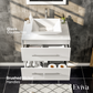 Totti Wave 24" White Modern Bathroom Vanity w/ Super White Man-Made Stone Top & Sink