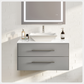 Totti Wave 30" Gray Modern Bathroom Vanity w/ Super White Man-Made Stone Top & Sink