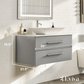 Totti Wave 30" Gray Modern Bathroom Vanity w/ Super White Man-Made Stone Top & Sink