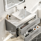 Totti Wave 30" Gray Modern Bathroom Vanity w/ Super White Man-Made Stone Top & Sink