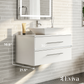 Totti Wave 30" White Modern Bathroom Vanity w/ Super White Man-Made Stone Top & Sink