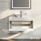 Totti Wave 30" White Modern Bathroom Vanity w/ Super White Man-Made Stone Top & Sink