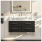 Totti Wave 36" Espresso Modern Bathroom Vanity w/ Super White Man-Made Stone Top & Sink