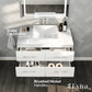 Totti Wave 36" White Modern Bathroom Vanity w/ Super White Man-Made Stone Top & Sink