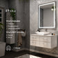 Totti Wave 36" White Modern Bathroom Vanity w/ Super White Man-Made Stone Top & Sink