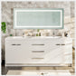 Lugano 84"W x 20"D White Double Sink Bathroom Vanity with White Acrylic Countertop and Integrated Sinks