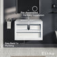 Vienna 36"W x 19"D Concrete Gray Wall Mount Bathroom Vanity with White Acrylic Countertop and Integrated Sink