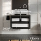 Vienna 36"W x 19"D Oak Wall Mount Bathroom Vanity with Black Acrylic Countertop and Integrated Sink