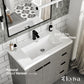 Lugano 36"W x 20"D Cement Gray Bathroom Vanity with White Acrylic Countertop and Integrated Sink