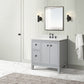 37 in. Single Sink Vanity in French Gray with Engineered Quartz Top