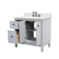 37 in. Single Sink Vanity in French Gray with Engineered Quartz Top