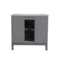 37 in. Single Sink Vanity in French Gray with Engineered Quartz Top