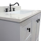 37 in. Single Sink Vanity in French Gray with Engineered Quartz Top