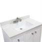 37 in. Single Sink Vanity in White with Engineered Quartz Top