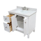 37 in. Single Sink Vanity in White with Engineered Quartz Top