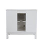 37 in. Single Sink Vanity in White with Engineered Quartz Top