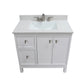 37 in. Single Sink Vanity in White with Engineered Quartz Top