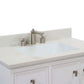 37 in. Single Sink Vanity in White with Engineered Quartz Top