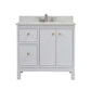 37 in. Single Sink Vanity in White with Engineered Quartz Top