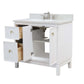 37 in. Single Sink Vanity in White with Engineered Quartz Top