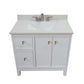 37 in. Single Sink Vanity in White with Engineered Quartz Top