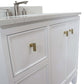 37 in. Single Sink Vanity in White with Engineered Quartz Top