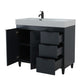 39 in. Single Sink Vanity in Dark Gray with Light Gray Composite Granite Sink Top