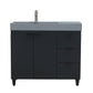 39 in. Single Sink Vanity in Dark Gray with Dark Gray Composite Granite Sink Top