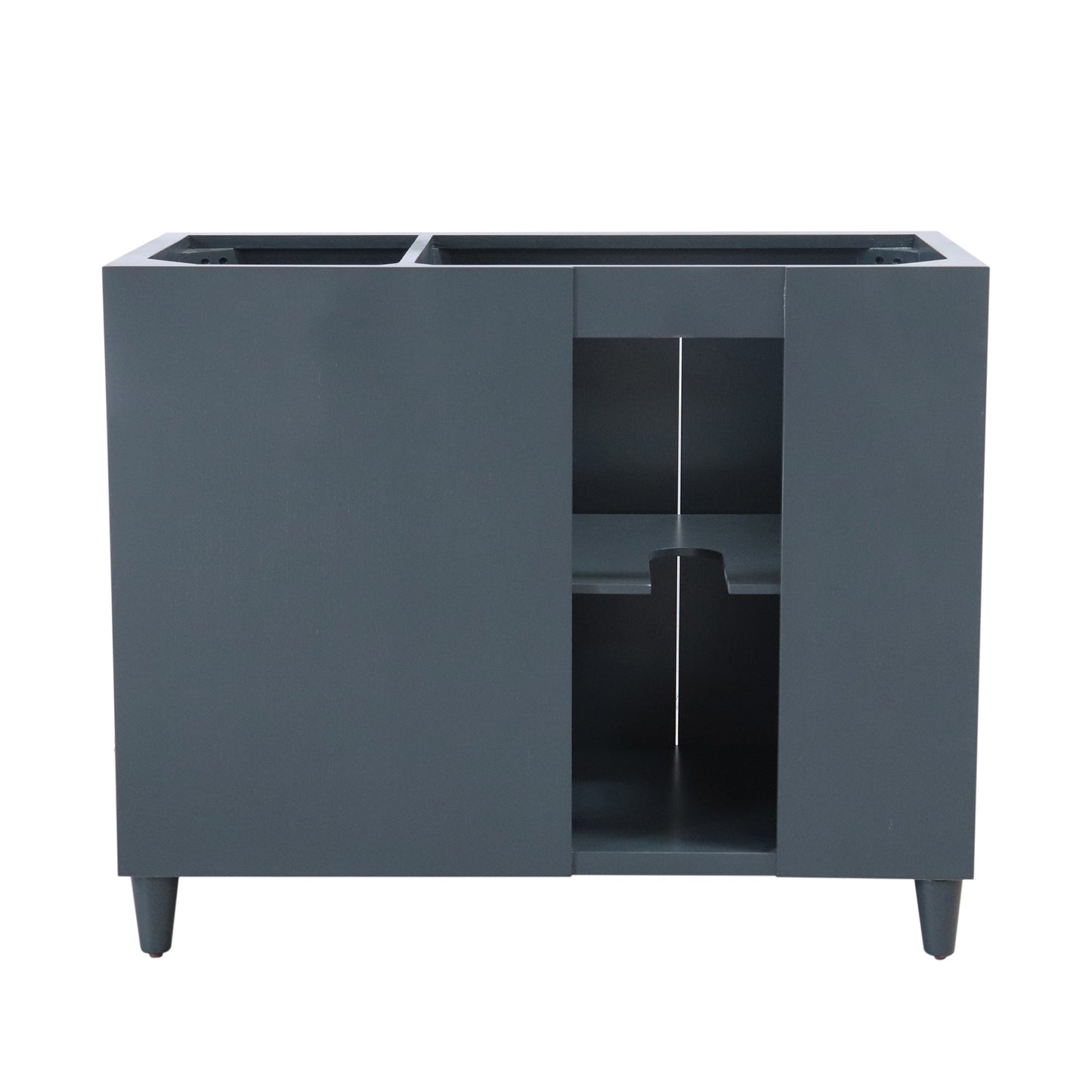 39 in. Single Sink Vanity in Dark Gray with Dark Gray Composite Granite Sink Top