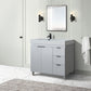 39 in. Single Sink Vanity in French Gray with Light Gray Composite Granite Sink Top