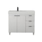 39 in. Single Sink Vanity in French Gray with Light Gray Composite Granite Sink Top