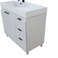 39 in. Single Sink Vanity in French Gray with Light Gray Composite Granite Sink Top