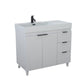 39 in. Single Sink Vanity in French Gray with Light Gray Composite Granite Sink Top