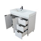 39 in. Single Sink Vanity in French Gray with Light Gray Composite Granite Sink Top