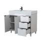 39 in. Single Sink Vanity in French Gray with Light Gray Composite Granite Sink Top