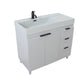 39 in. Single Sink Vanity in French Gray with Light Gray Composite Granite Sink Top